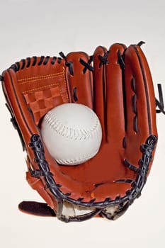 The baseball glove  on the white background