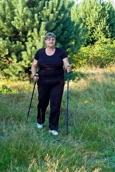 Planting woman nordic all over forest