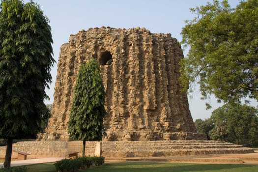 Incomplete Minar structure in Qutub Minar Complex, New Delhi, India, Asia