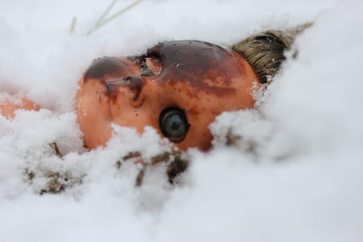 Doll in the snow