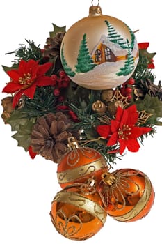 decorative festive floral table decoration  on the white background