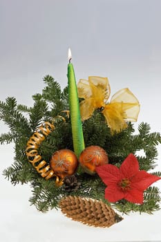 decorative festive floral table decoration  on the white background