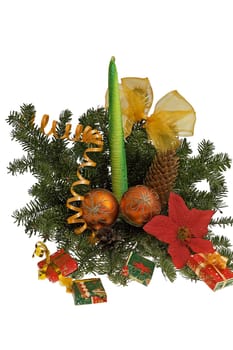 decorative festive floral table decoration  on the white background