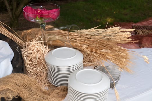 stack of plates ready for marriage