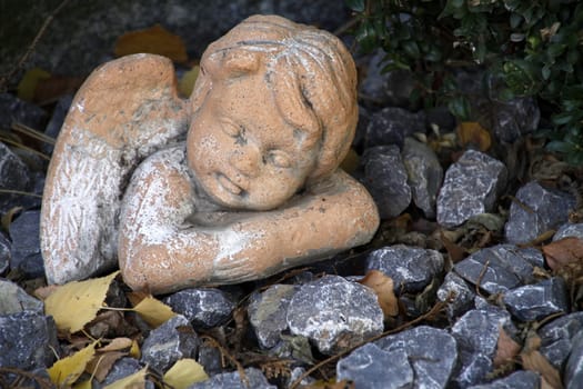 Angel figure on a grave