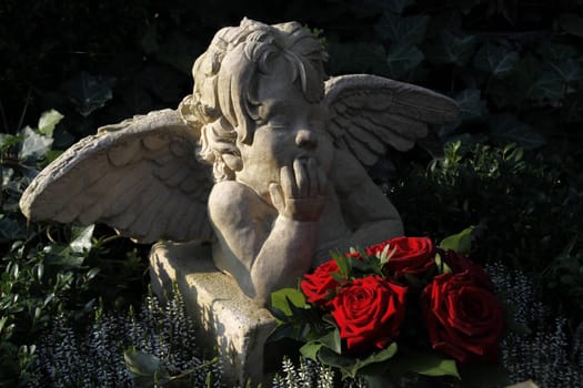 Angel figure on a grave