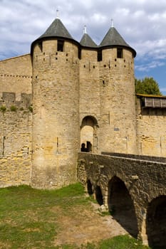 Castle of Carcassonne, France. Europe. Input from the Cité.