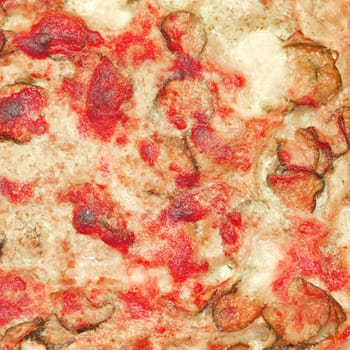 Detail of courgettes (zucchini) vegetarian pizza
