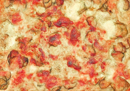 Detail of courgettes (zucchini) pizza with vegetables
