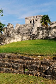 Photo of the Mayan ruins in Tulum Mexico.