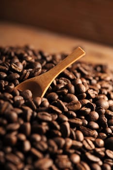 closeup of coffee beans, shallow dof