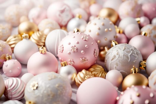 Christmas balls background. New Year background.