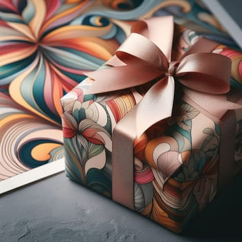 Beautiful packaging for the holiday. Generative AI. High quality photo