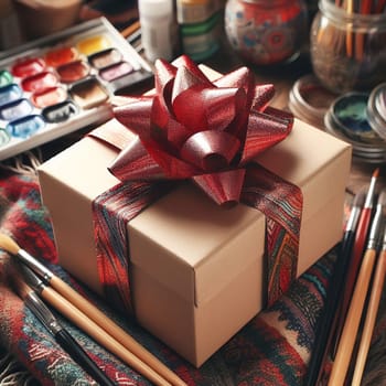 Beautiful packaging for the holiday. Generative AI. High quality photo