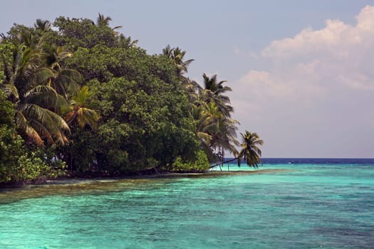 Maldives island with turquoise waters
