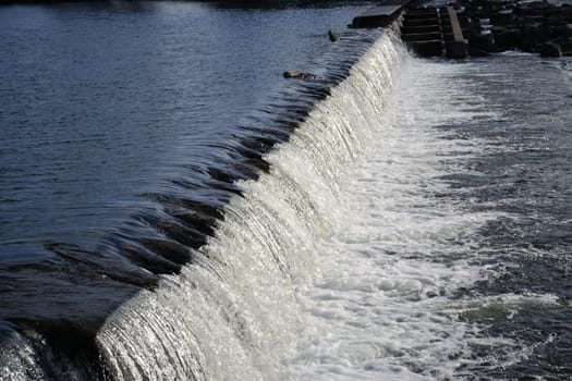 Weir with fish ladder