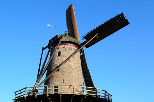 Old historic windmill in operation