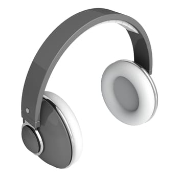 Gray headphones isolated on white