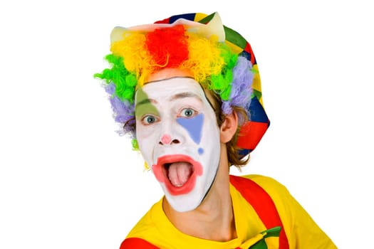 Colorful clown isolated on white background