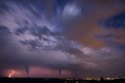 Tornado and lightning