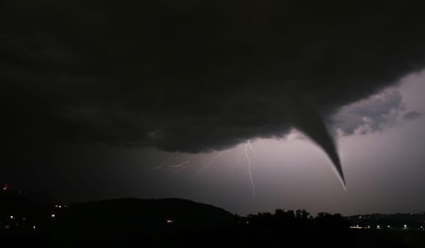 Tornado and lightning