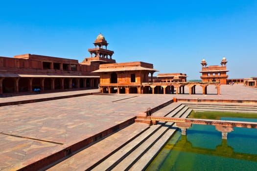 Fatehpur Sikri, India. It is a city in Agra district in India. It was built by the great Mughal emperor, Akbar beginning in 1570.