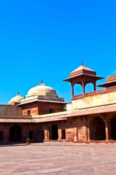 Fatehpur Sikri, India. It is a city in Agra district in India. It was built by the great Mughal emperor, Akbar beginning in 1570.