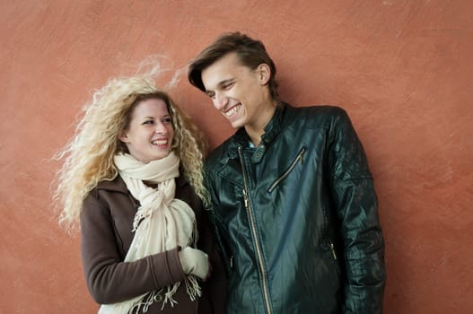 Young smiling couple portrait
