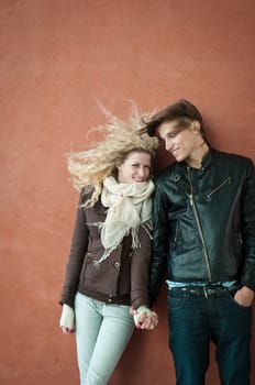 Young smiling couple portrait