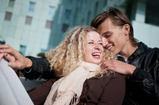 Smiling young couple together