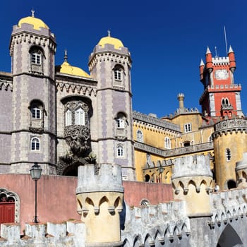part of Pena castle in sintra, Portugal