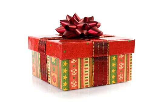 gift box  with a bow over a white background