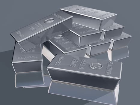 Illustration of platinum reserves piled in a stack
