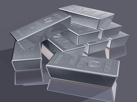 Illustration of silver reserves piled in a stack