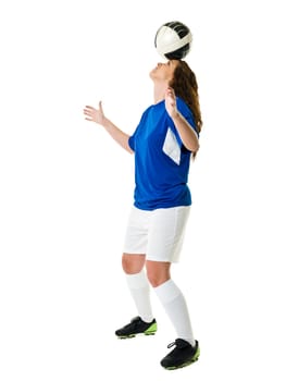 Soccer Woman isolated on white background