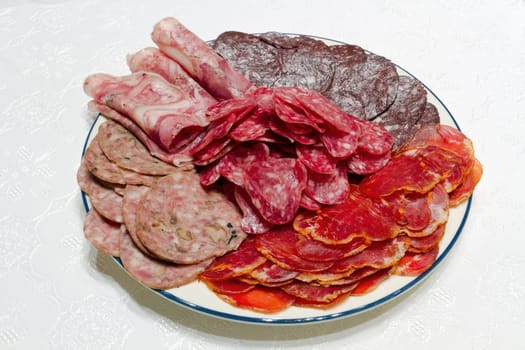 about a lot of Spanish serrano ham and Spanish sausage, fuet, Iberian pork loin