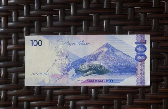 back side of a new generation hundred peso banknote, first issued in 2010