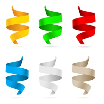 Beautiful colored ribbons.  Illustration on white background for design