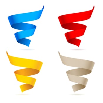 Colored ribbons. Illustration on white background for design