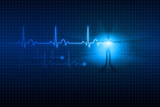Abstract Medical background. ECG. Illustration for design.