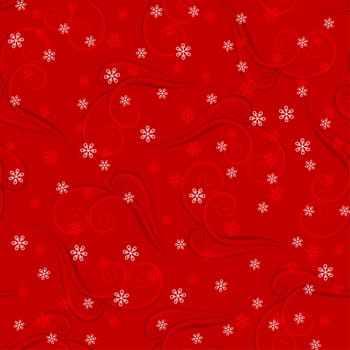 Snowflakes on red background. Winter seamless pattern for design