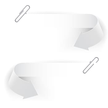 Realistic Clips and Arrows. Illustration on white background.