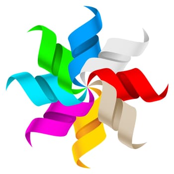 Abstract ribbons on a white background for design.
