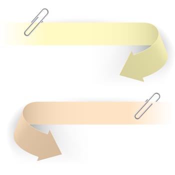 Realistic Arrows and Clips. Illustration on white background.