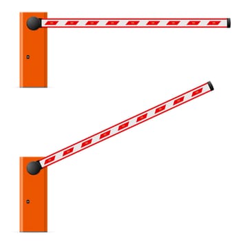 Construction barricade - road block. Illustration on white background. Third edition