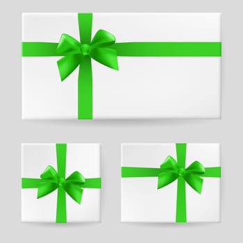 Green gift bow. Illustration on gray background for design