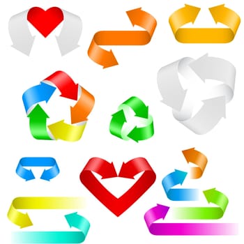 Color arrows. Set of icons on white background