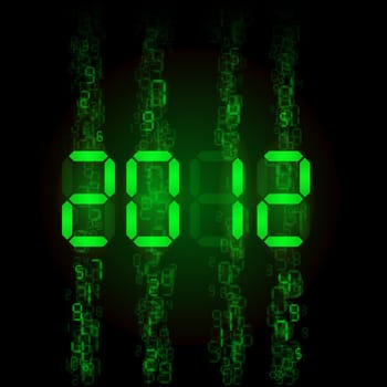 Set of digital numbers - twenty twelve. Illustration for design