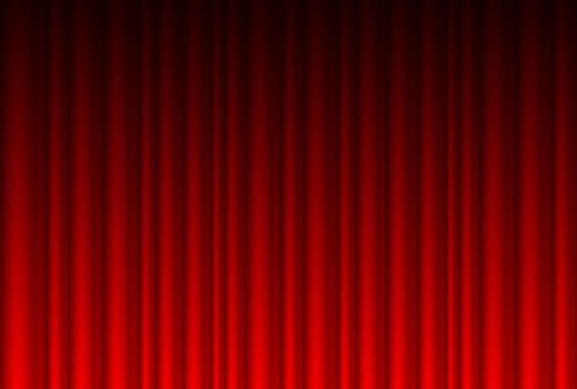 Realistic red curtain. Illustration for design