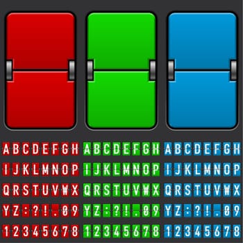 Illustration of an airplane departure board. RGB.
